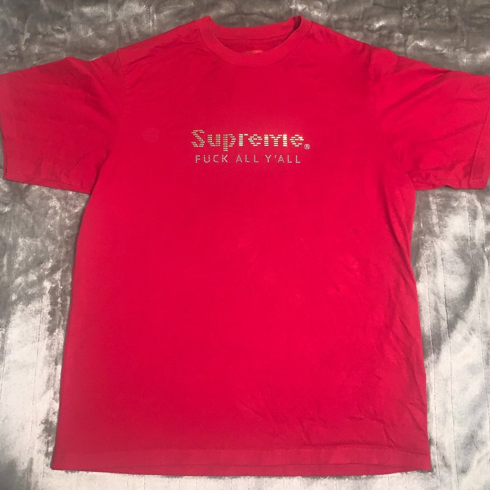 Supreme Gold Bars Tee Medium Red